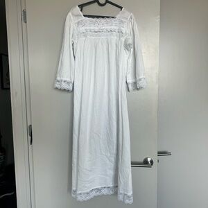 Dior White Lace-Accented Robe